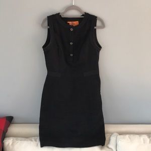 Tory Burch black tweed shift dress size 8